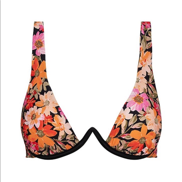 2 PIECE FOR LOVE & LEMONS Vienna Floral Underwire Swim Top High Waist Bottom set - Picture 4 of 6